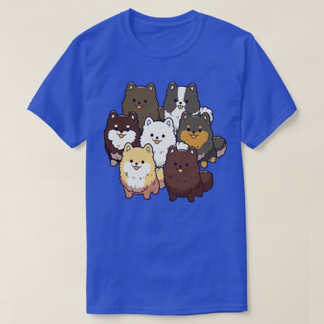 Camiseta Grupo de Cães Pomeraniano (Frente do Design)