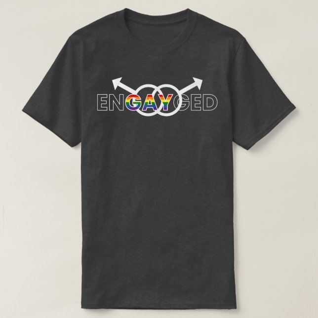 Camiseta Grupo de Casamento gay LGBT Mens EnGAY (Frente do Design)