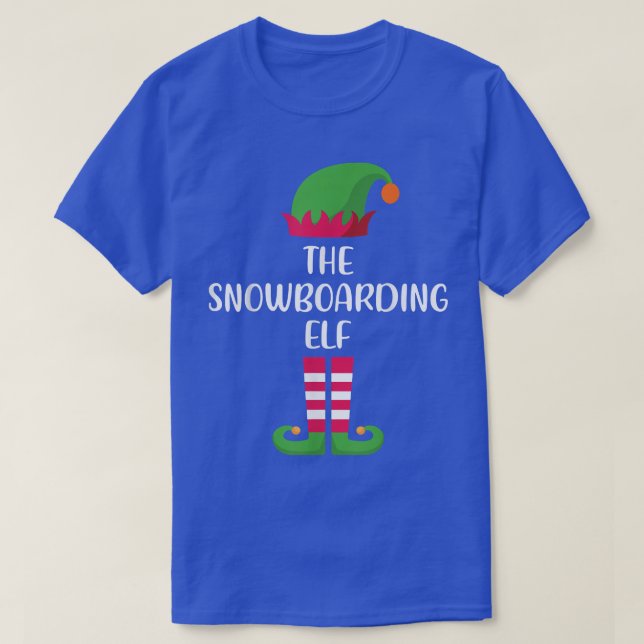 Camiseta Grupo de Combinação da Família Elf Snowboard Natal (Frente do Design)