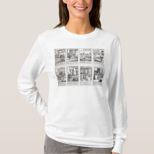 Camiseta Grupo de descrição dos cartões de jogo Satirica