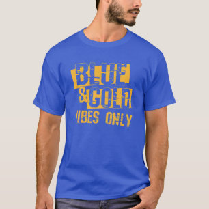 Camiseta Grupo De Dias De Jogo Azul E Dourado Para O Calçad