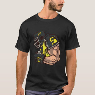 Camiseta Grupo De Dias De Jogo Azul E Dourado Para Pé Segun