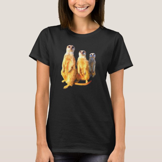 Camiseta Grupo de fotos da família Meerkat legal meerkats d (Frente)