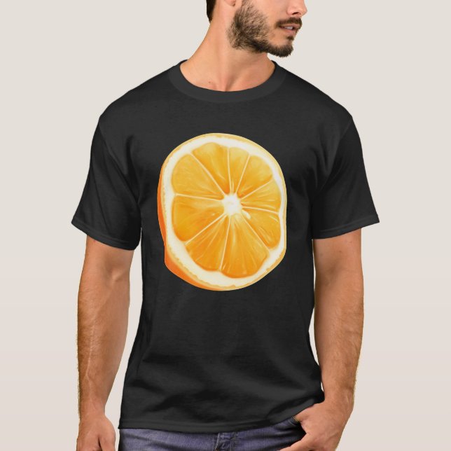 Camiseta Grupo de Frutas Laranja Festa de Dia de as Bruxas  (Frente)