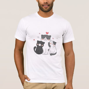 Camiseta grupo de gatos bonitos   design de amante de gatos