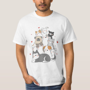 CAMISETA GRUPO DE GATOS COMPRAR DE DESIGN DE AMANTES CAT