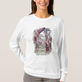 Camiseta Grupo de girafas ou manada com filhotes, Giraffa