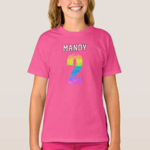 Camiseta Grupo de segundos aniversários de Crianças - Texto