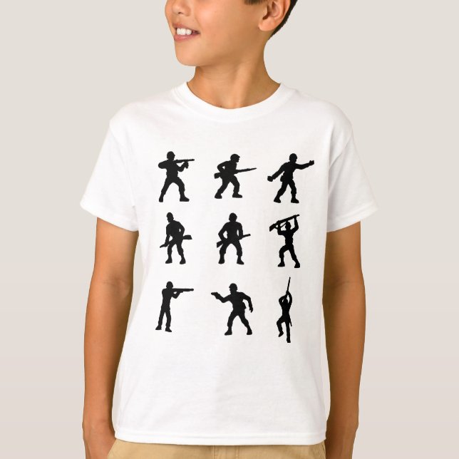 Camiseta Grupo de t-shirt dos homens do exército no preto (Frente)