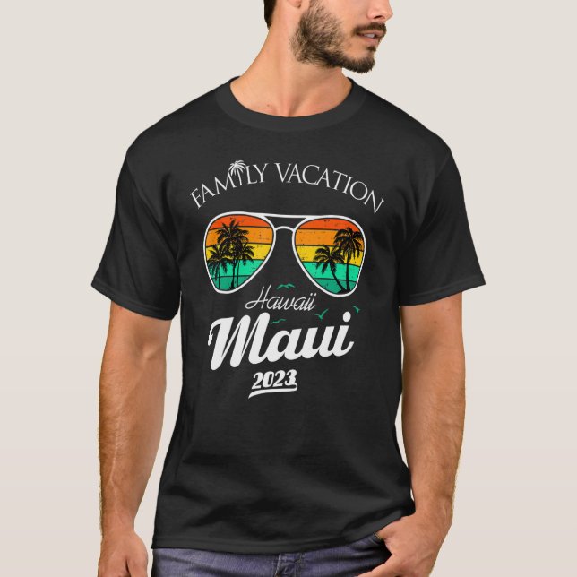 Camiseta Grupo Familiar Aloha Maui Férias Familiares Hawaii (Frente)