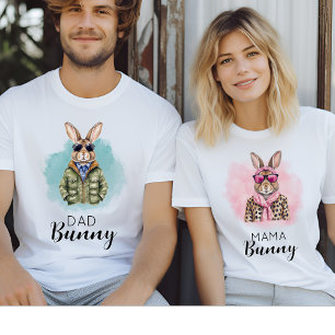 Camiseta Grupo Familiar Coelhente de Pai de Nome Personaliz
