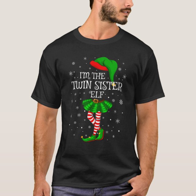 Camiseta Grupo Familiar Correspondente Eu Sou A Irmã Gêmea  (Frente)