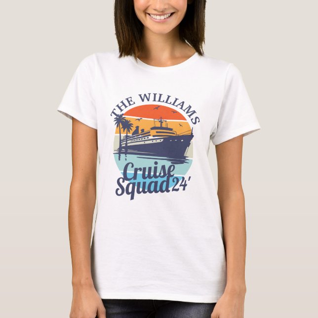 Camiseta Grupo Familiar de Cruise Squad Personalizado Amigo (Frente)