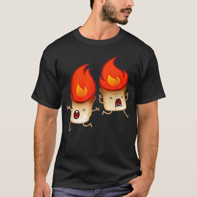 Camiseta Grupo Funny Hug Smores Marshmallow Campfire (Frente)