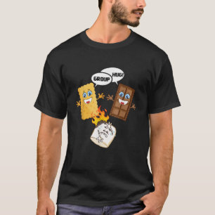 Camiseta Grupo Hug Funny Smores Chocolate Marshmallow Campi