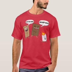 Camiseta Grupo Hug Funny Smores Chocolate Marshmallow Campi
