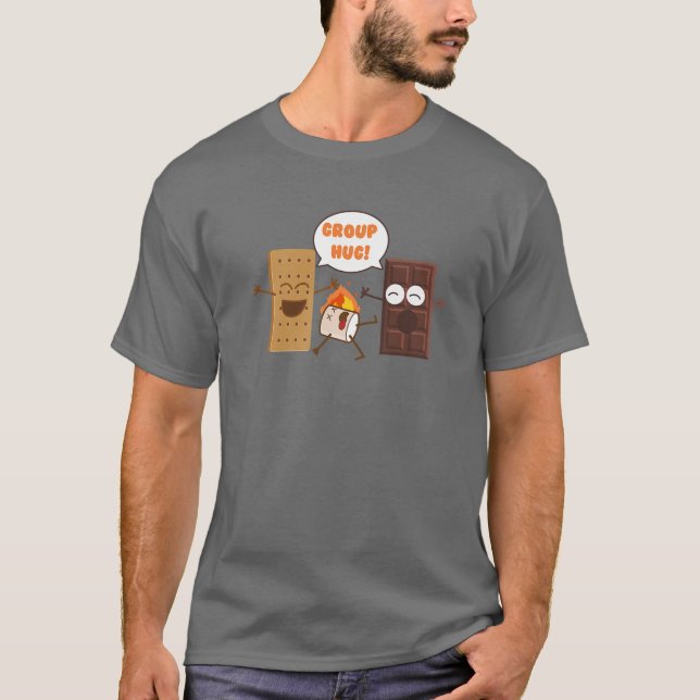 Camiseta Grupo Hug Funny Smores Chocolate Marshmallow Campi (Frente)