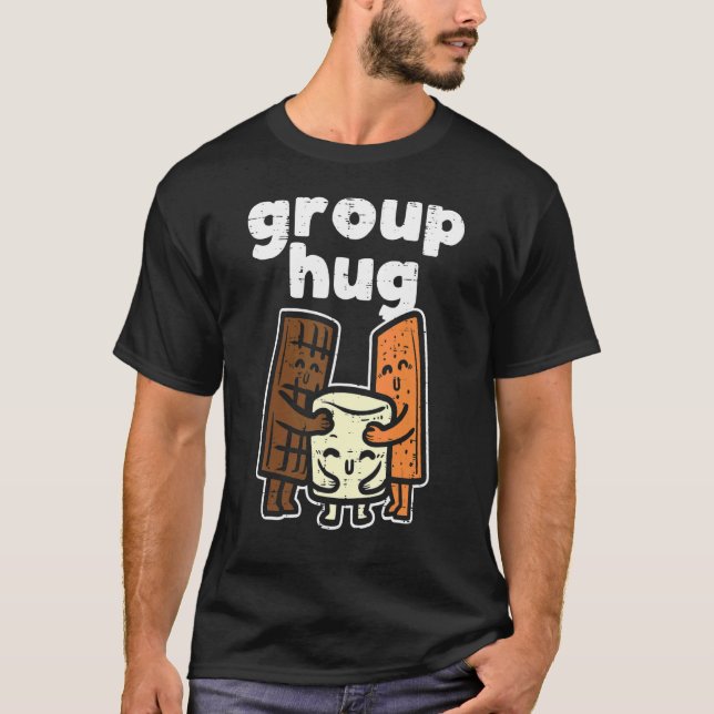 Camiseta Grupo Hug Marshmallow Smore Camping Pun Camper Fa (Frente)