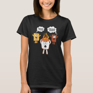 Camiseta Grupo Hug S'mores Campfire Marshmallow Chocolate S