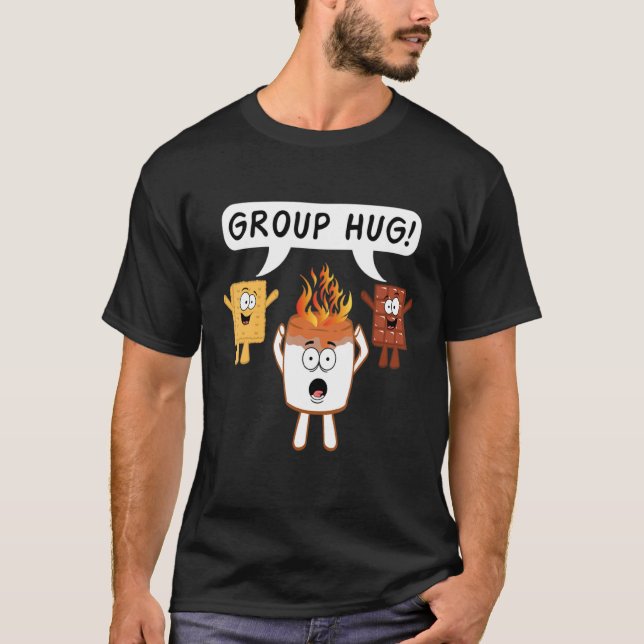 Camiseta Grupo Hug Smores Chocolate Marshmallow Camping (Frente)