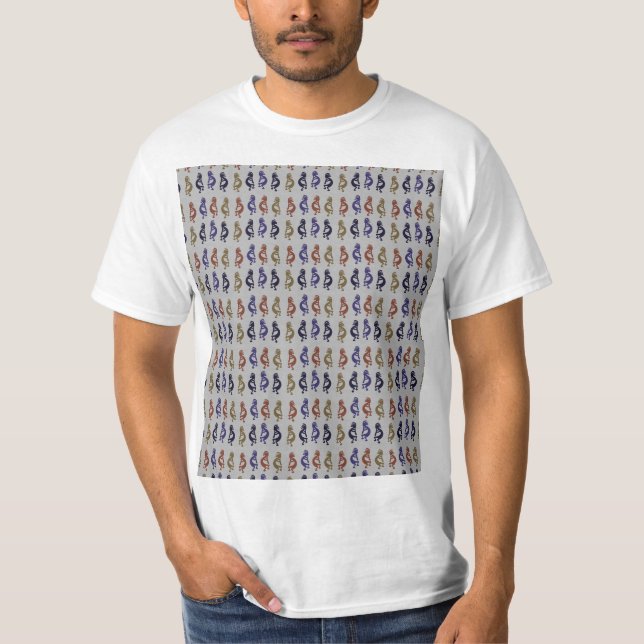 Camiseta Grupo Kokopelli de Flute Tocando Números T-Shirt (Frente)