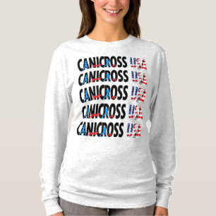 Camiseta Grupo Longsleeve do Canicross EUA das mulheres