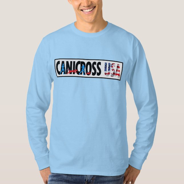 Camiseta Grupo Longsleeve do Canicross EUA dos homens (Frente)
