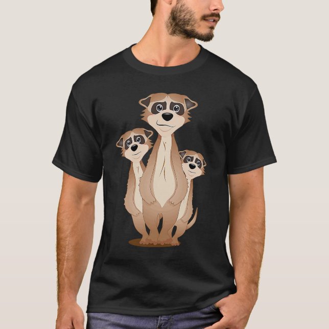 Camiseta grupo meerkat com fator de fofinho (Frente)