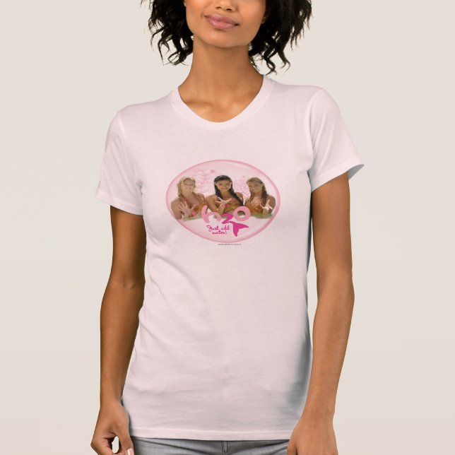 Camiseta Grupo na bolha cor-de-rosa (Frente)