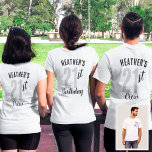 Camiseta Grupo Personalizado De Correspondência De Festas d<br><div class="desc">Você está planejando uma aniversário de 21 anos ou um 50º aniversário de casamento e precisa de algumas ideias de presente de excelente? Conheça as camisas do nosso grupo de cinzas que são totalmente personalizáveis para qualquer aniversário, reunião ou aniversário se reúnam! Estas camisas confortáveis e na moda são perfeitas...</div>