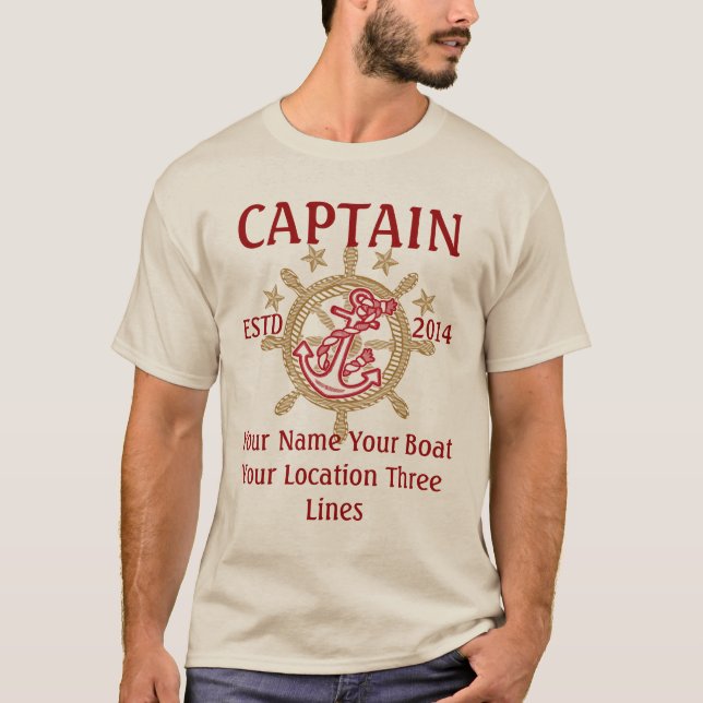Camiseta Grupo personalizado do capitão do capitão primeiro (Frente)