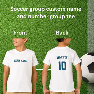 Camiseta grupo personalizado número do nome do time de fute