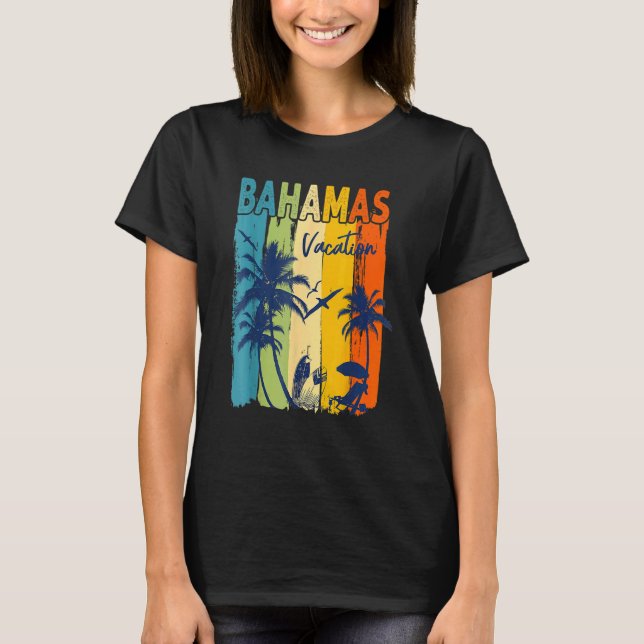 Camiseta Grupo Retro Bahamas Caribe Férias Familiares Corre (Frente)