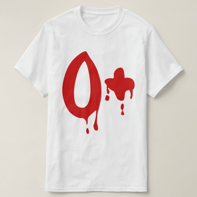 Camiseta Grupo sanguíneo O+ Hospital positivo do #Horror (Frente do Design)