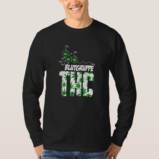 Camiseta Grupo Sanguíneo Thc Grass Weed Kiffen Bud Druffi T (Frente)