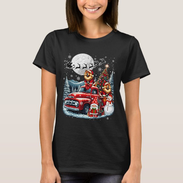 Camiseta Grupo Xmas Gnomo Snowman Papais noeis Vacas De Vac (Frente)