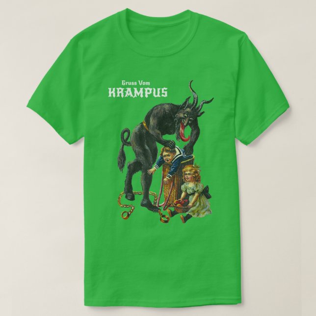 Camiseta Gruss Vom Krampus Saudações De Natal Germani (Frente do Design)