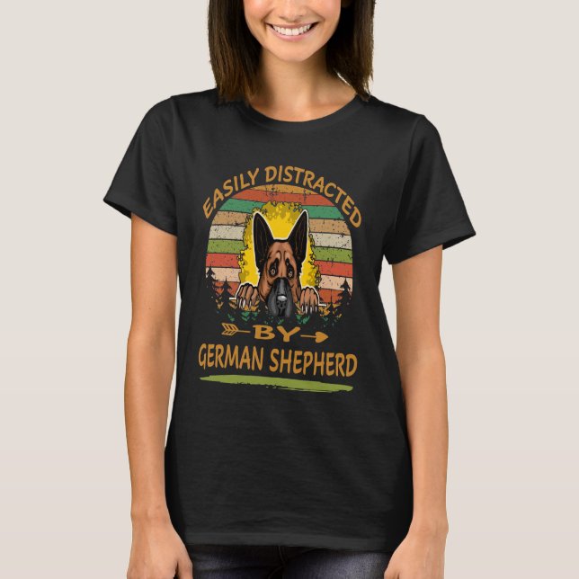 Camiseta GSD052 - Facilmente distraído pela vírgula do Germ (Frente)