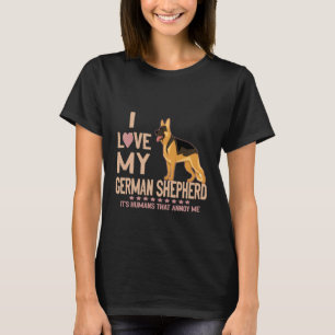 Camiseta GSD119 - Adoro o meu German shepherd É Humano Que