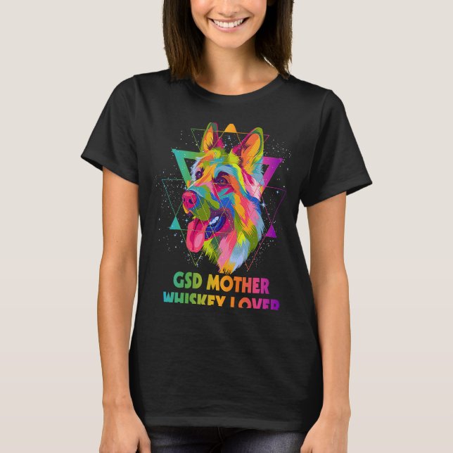Camiseta GSD Mãe, German shepherd Whiskey (Frente)