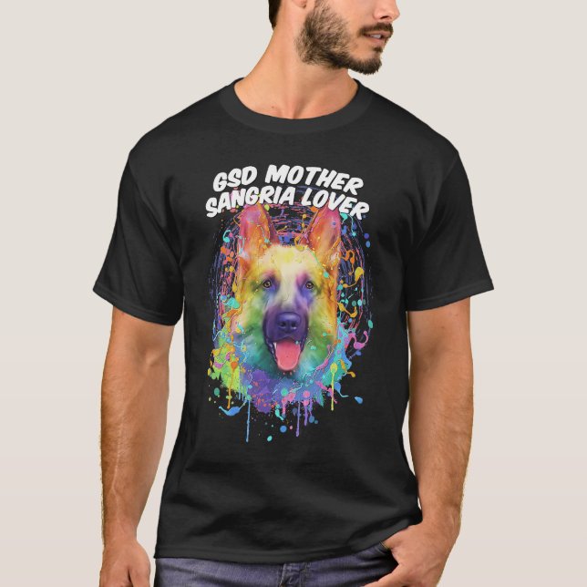 Camiseta GSD Mãe Sangria German shepherd Animal (Frente)