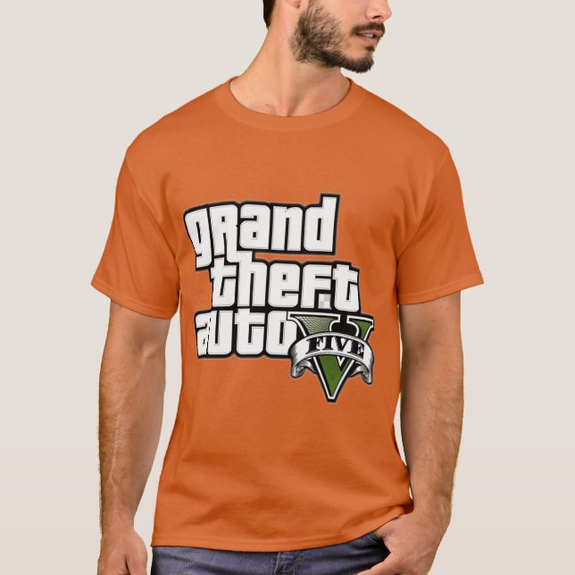 Camiseta GTA5LOGOCLASSICTSHIRTCOPY retro (Frente)