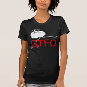 Camiseta GTFO saem da cara Meme cómico da raiva da cara