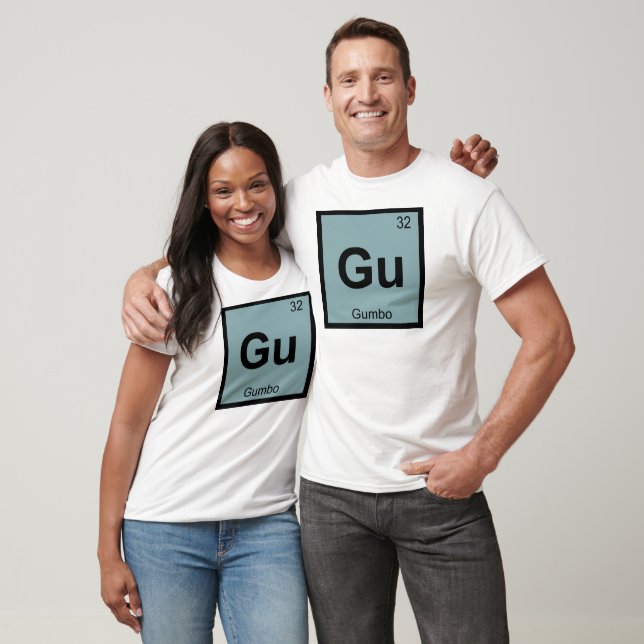 Camiseta Gu - Símbolo de Mesa Periódico de Química Gumbo (Unissex)