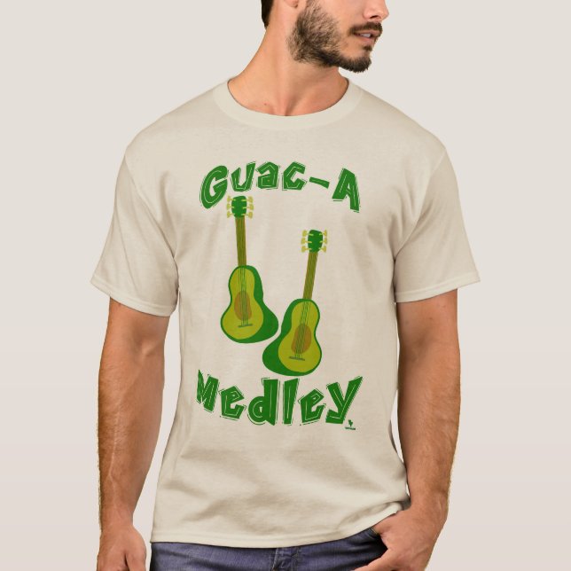 Camiseta Guac Medley Guacamole Avocado Guitar Slogan (Frente)