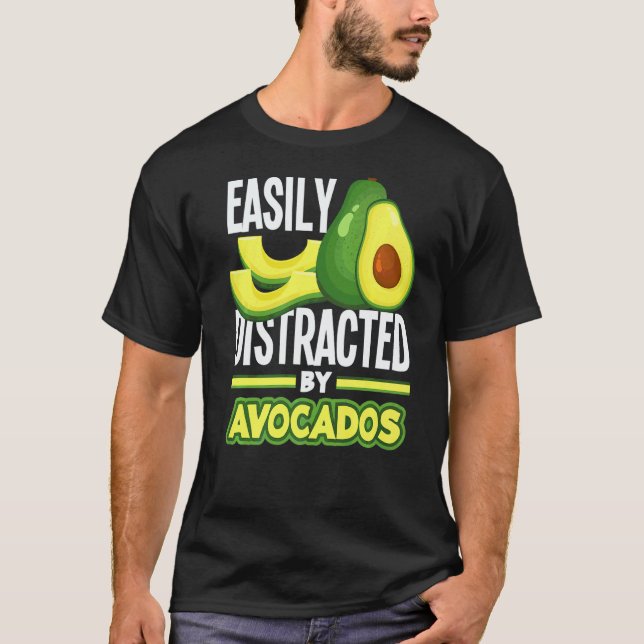 Camiseta Guacamole de Abacate Fácilmente Distraído Comida V (Frente)