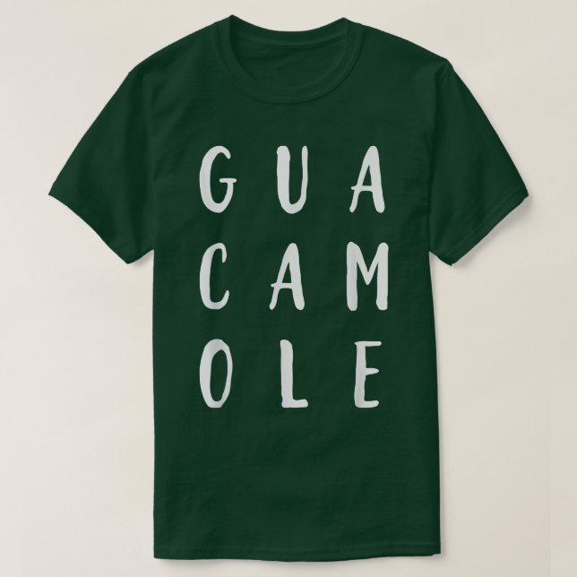 Camiseta Guacamole Typographics Guac É LifeAvocado Lover (Frente do Design)