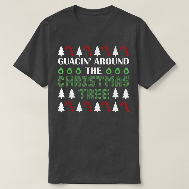 Camiseta Guacin Em Torno Da Árvore De Natal (Frente do Design)
