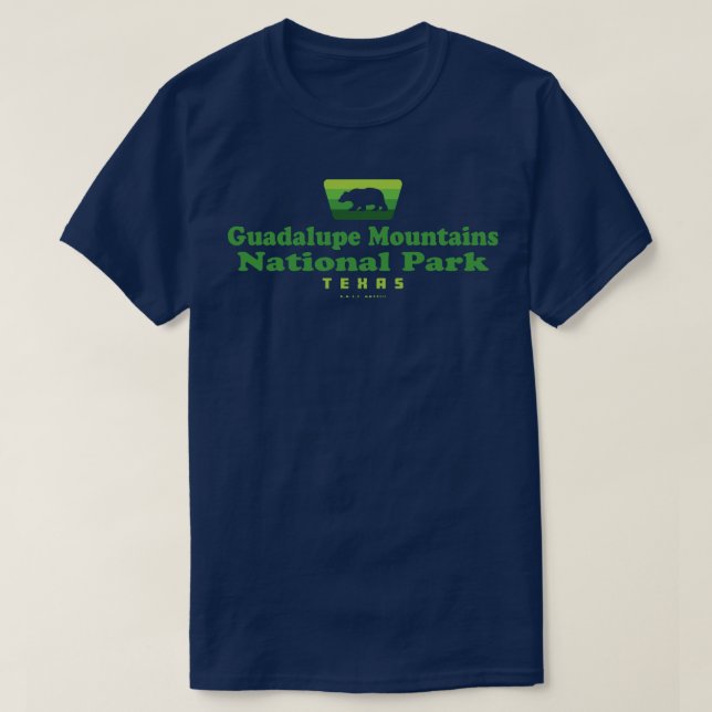 Camiseta Guadalupe Montanhas Parque Nacional Urso Crachá (Frente do Design)