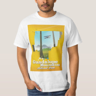 Camiseta Guadalupe serra Parque Nacional, mapa do Texas.